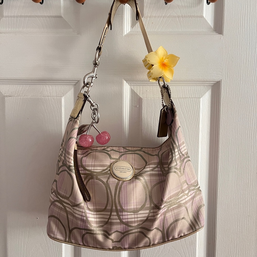Coach Plaid Shoulder Bag